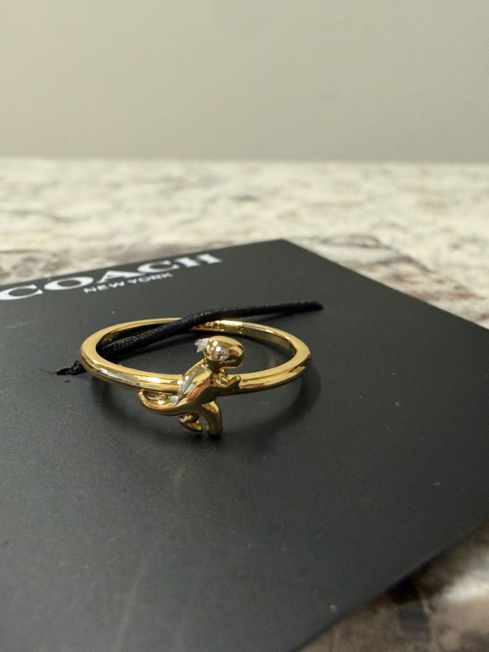 Coach Gold Tone Rexy Ring